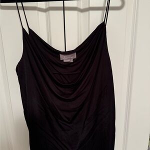 Anthropologie Black Top with Draped Neckline